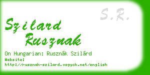 szilard rusznak business card